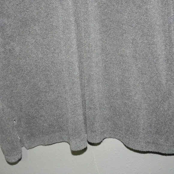 Soft Surroundings Womens Dark Grey Mid Button Fleece Pullover Sweater Size PM - Picture 2 of 8